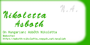 nikoletta asboth business card