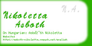 nikoletta asboth business card